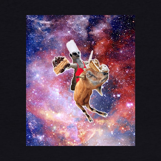 Lemur Riding Goat Unicorn Eating Cake by Random Galaxy